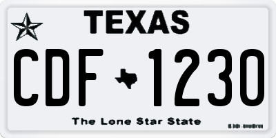TX license plate CDF1230