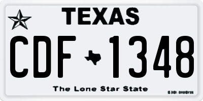 TX license plate CDF1348