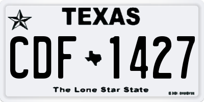 TX license plate CDF1427