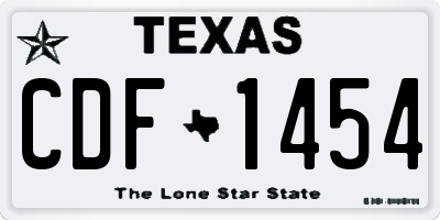 TX license plate CDF1454
