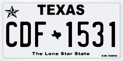 TX license plate CDF1531