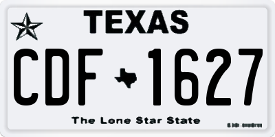 TX license plate CDF1627
