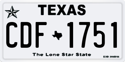 TX license plate CDF1751