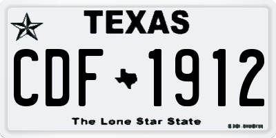 TX license plate CDF1912
