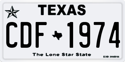 TX license plate CDF1974