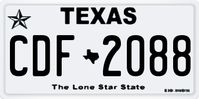 TX license plate CDF2088