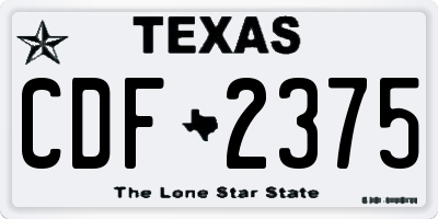 TX license plate CDF2375