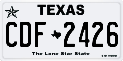 TX license plate CDF2426