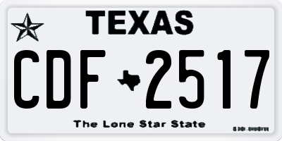 TX license plate CDF2517