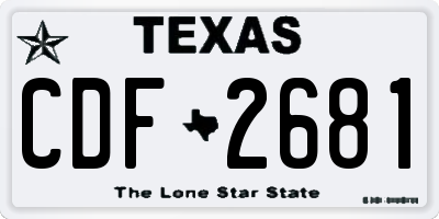 TX license plate CDF2681