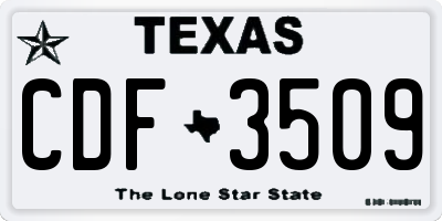 TX license plate CDF3509