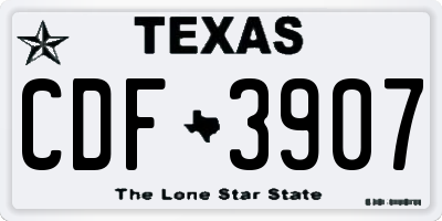 TX license plate CDF3907