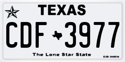 TX license plate CDF3977