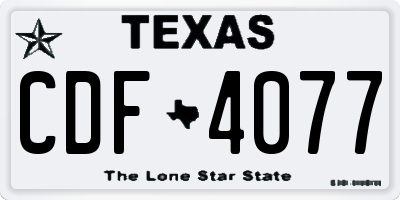 TX license plate CDF4077