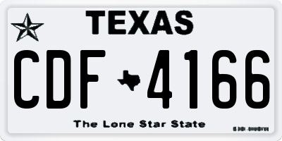 TX license plate CDF4166
