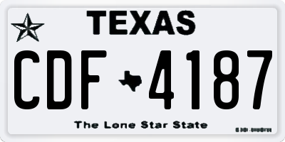 TX license plate CDF4187