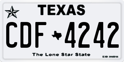 TX license plate CDF4242
