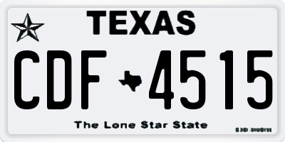 TX license plate CDF4515