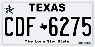 TX license plate CDF6275