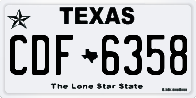 TX license plate CDF6358