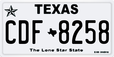 TX license plate CDF8258