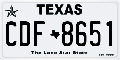 TX license plate CDF8651