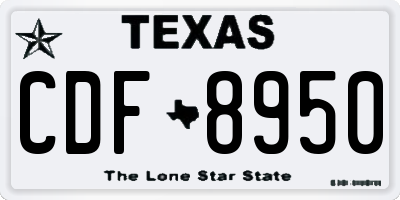 TX license plate CDF8950