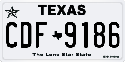 TX license plate CDF9186