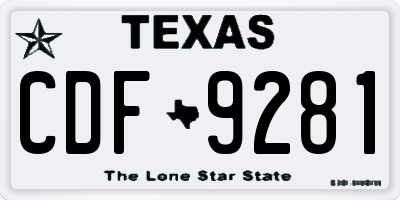 TX license plate CDF9281