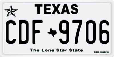 TX license plate CDF9706