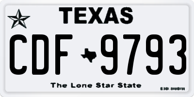 TX license plate CDF9793