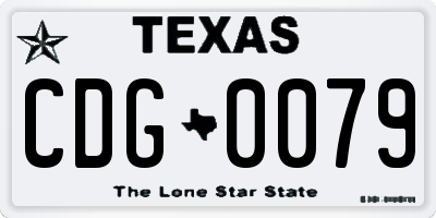 TX license plate CDG0079