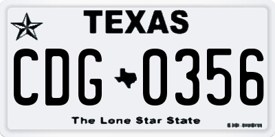 TX license plate CDG0356