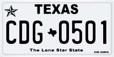 TX license plate CDG0501