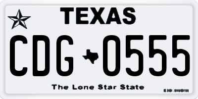TX license plate CDG0555