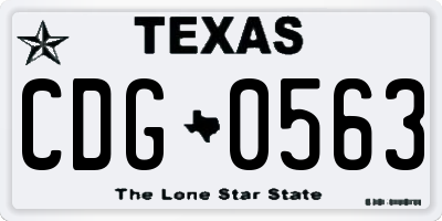 TX license plate CDG0563