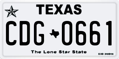 TX license plate CDG0661