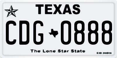 TX license plate CDG0888
