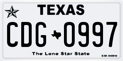 TX license plate CDG0997