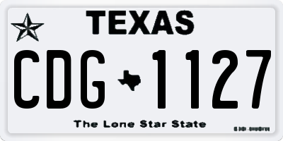 TX license plate CDG1127