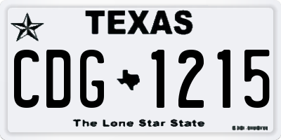 TX license plate CDG1215