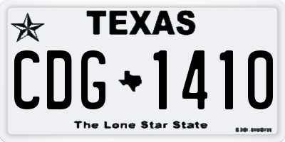 TX license plate CDG1410