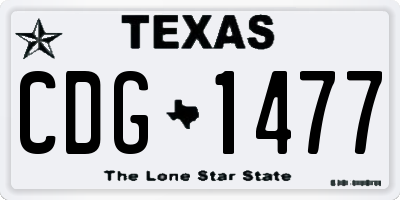 TX license plate CDG1477