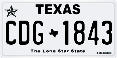 TX license plate CDG1843