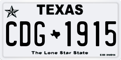 TX license plate CDG1915