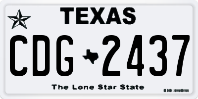 TX license plate CDG2437