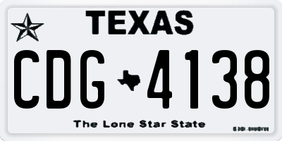 TX license plate CDG4138