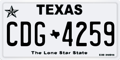 TX license plate CDG4259