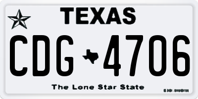 TX license plate CDG4706