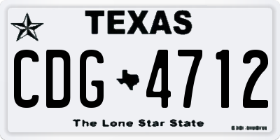 TX license plate CDG4712